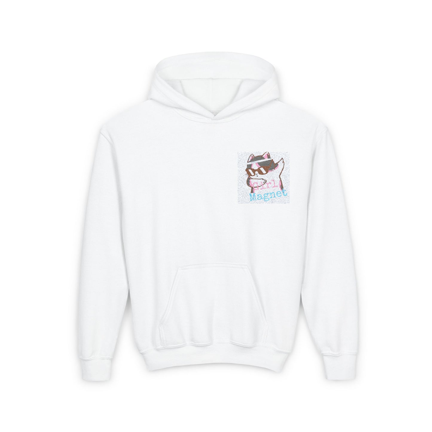 Cool Cat Vibes Youth Hooded Sweatshirt - Fun and Comfy Graphic Pullover